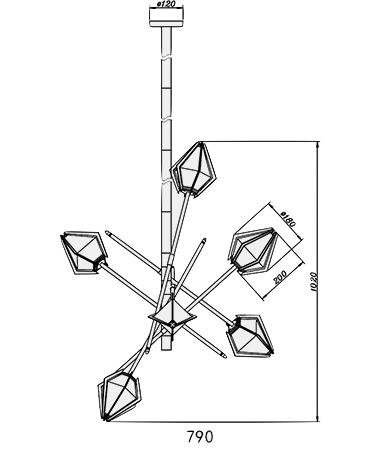 Люстра HARLOW Small Chandelier Gabriel Scott
