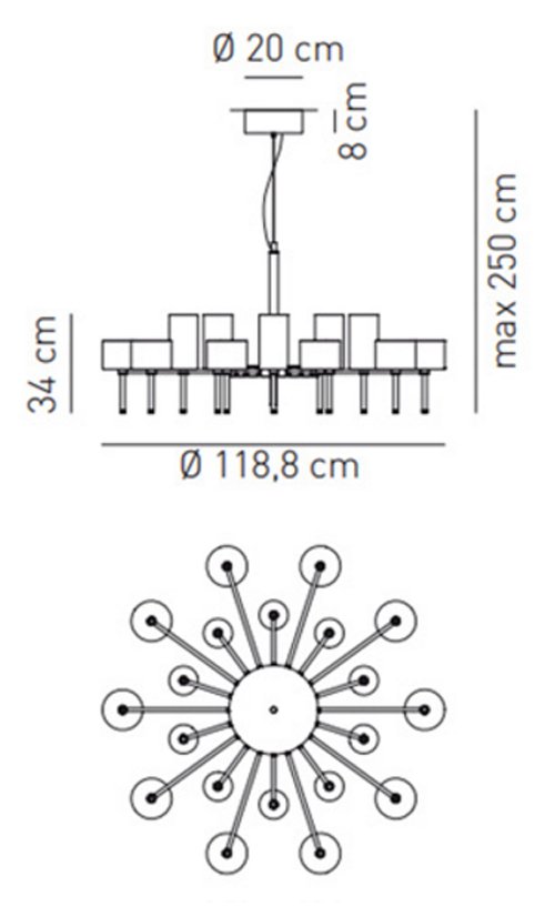 Люстра AXO Light Spillray lamps 20