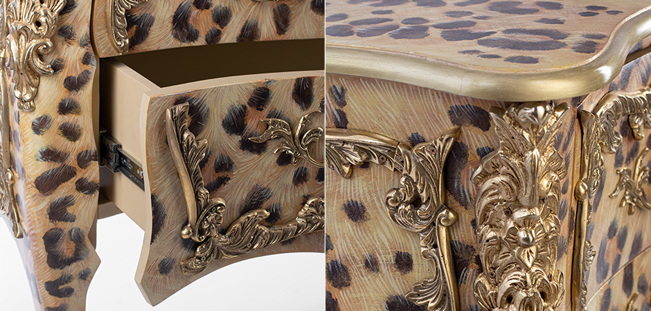 Комод стиль рококо Ref 573 Commode L. XV Leopard