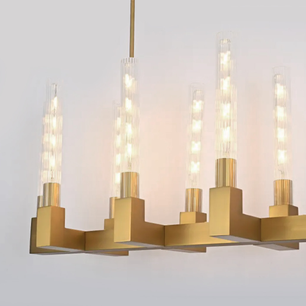 Люстра CANELLE Linear Chandelier 12 Modern Brass