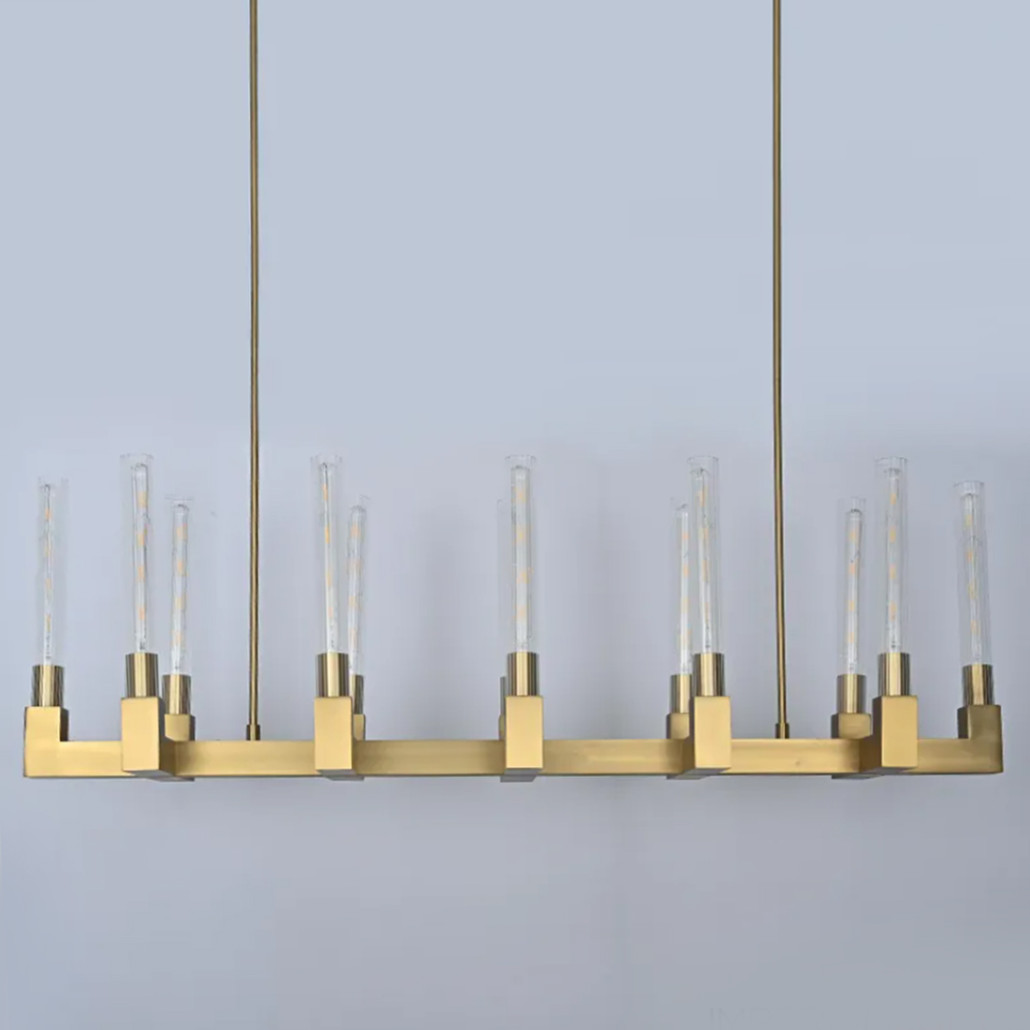 Люстра CANELLE Linear Chandelier 12 Modern Brass