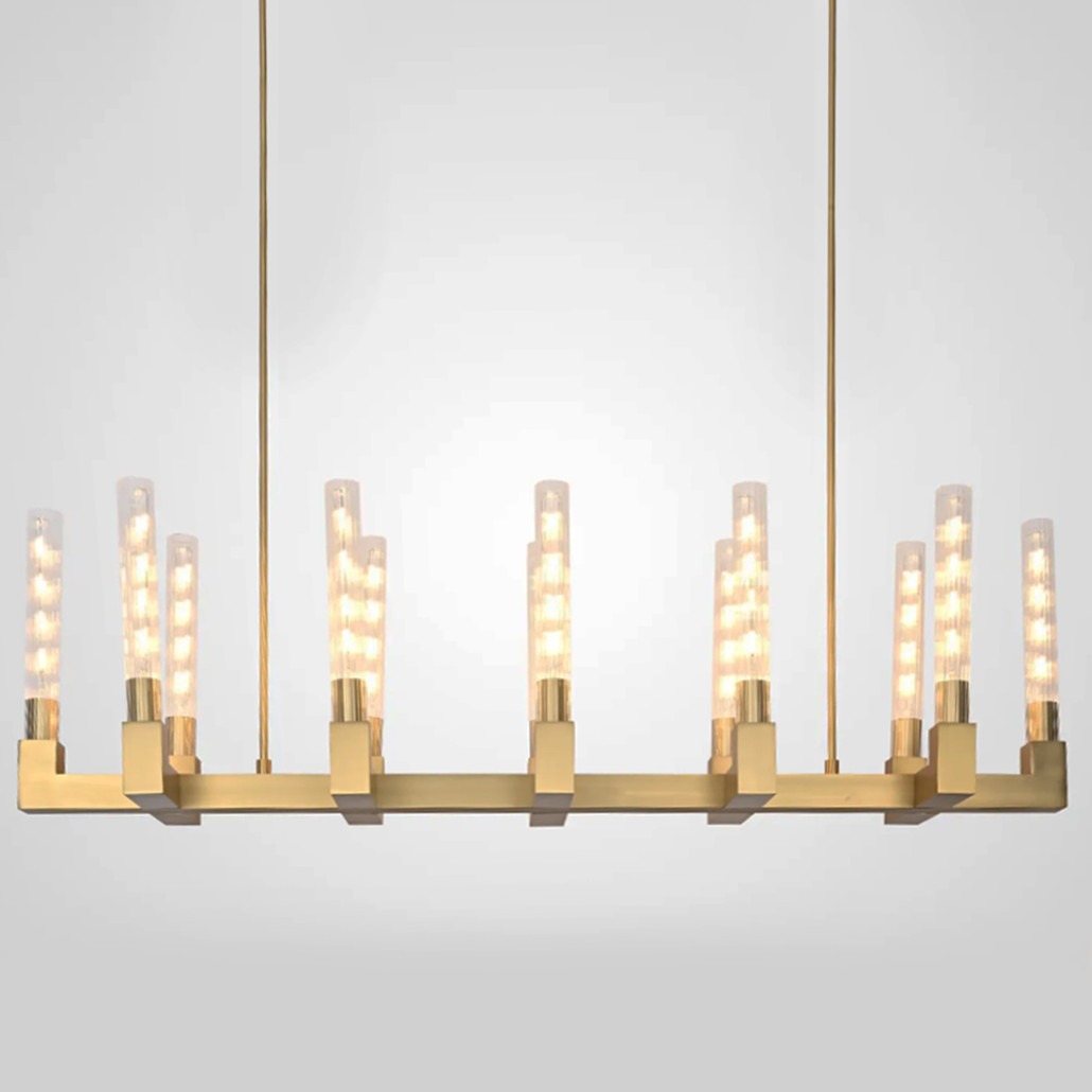 Люстра CANELLE Linear Chandelier 12 Modern Brass