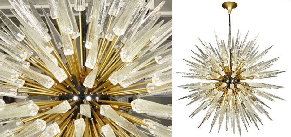 Murano Spike Sputnik Rock Chandelier