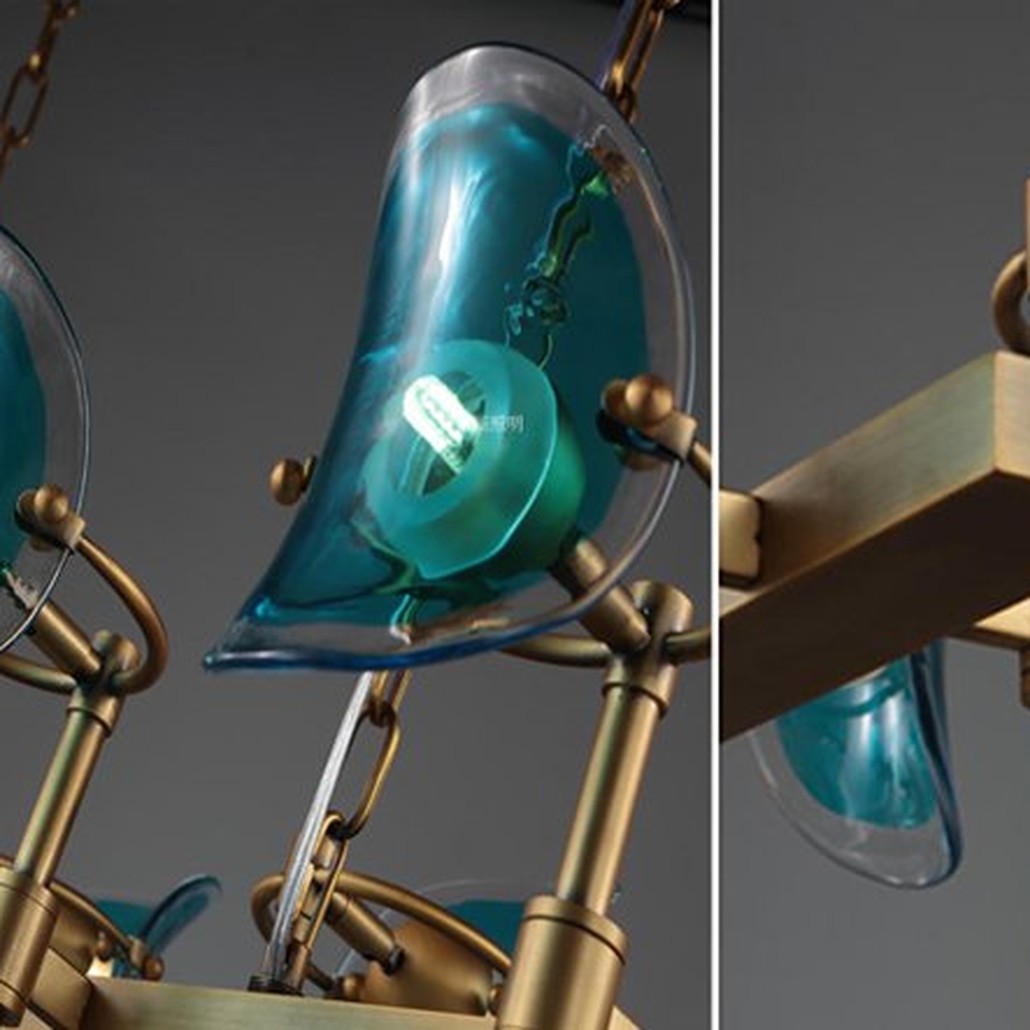Люстра Lily Turquoise Glass rectangle