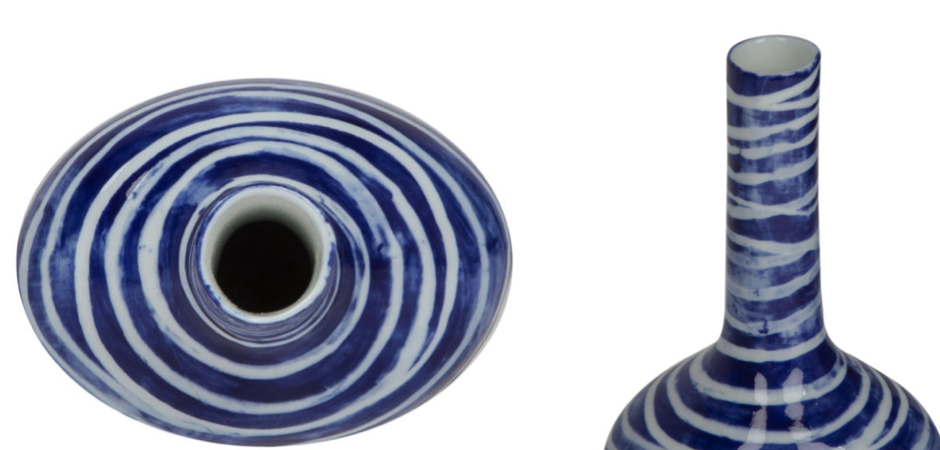 Ваза blue & white ornament Striped Bottle