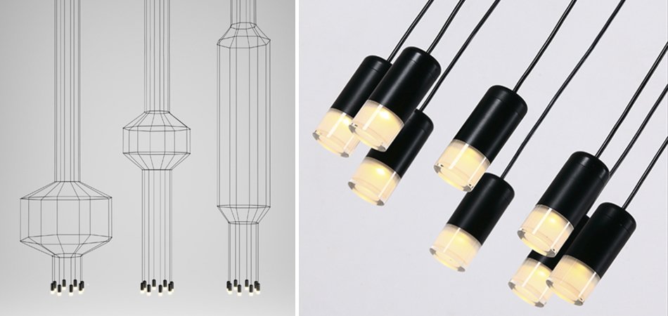 Vibia Wireflow Chandelier 0307 LED Suspension lam