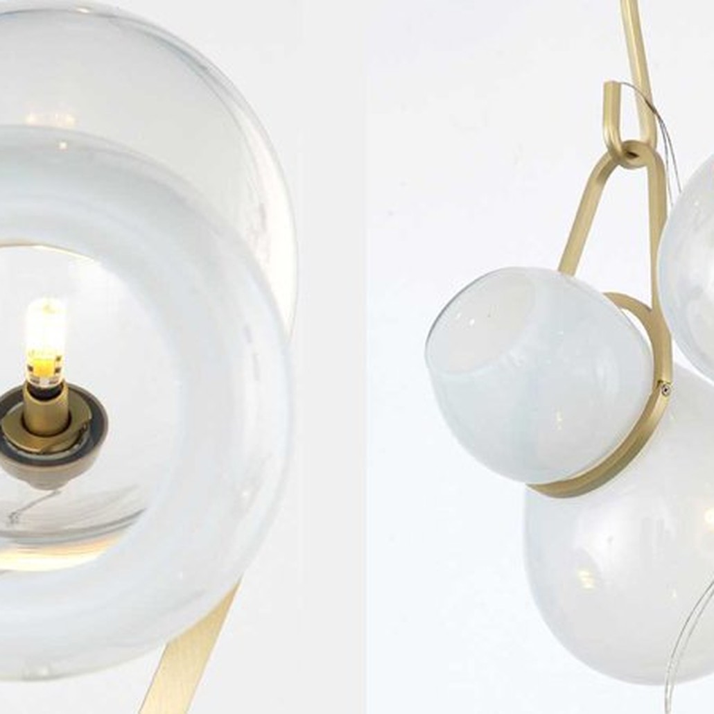 Люстра White glass trap