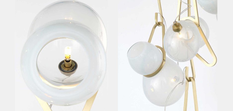 Люстра White glass trap