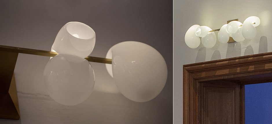 Бра White glass trap 5 Wall Lamp