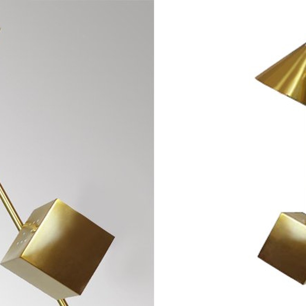 Торшер 3D geometry Gold