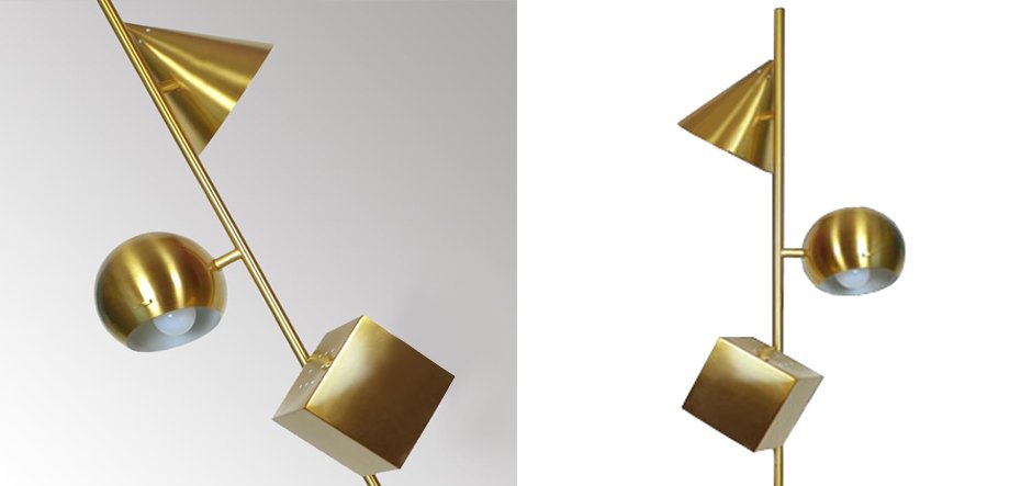 Торшер 3D geometry Gold