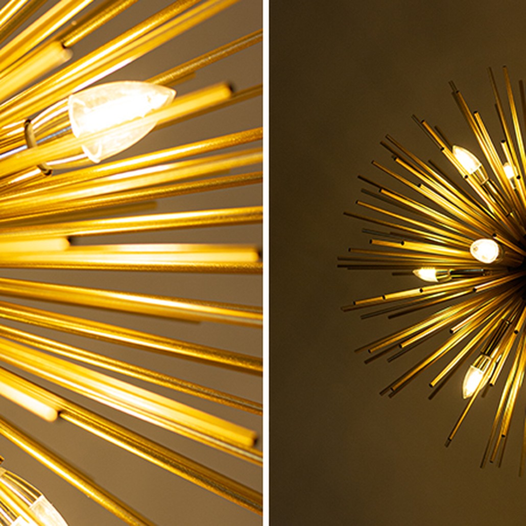 Huge Sputnik Chandelier Gold and Black