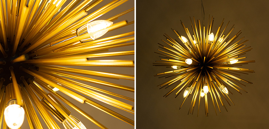 Huge Sputnik Chandelier Gold and Black