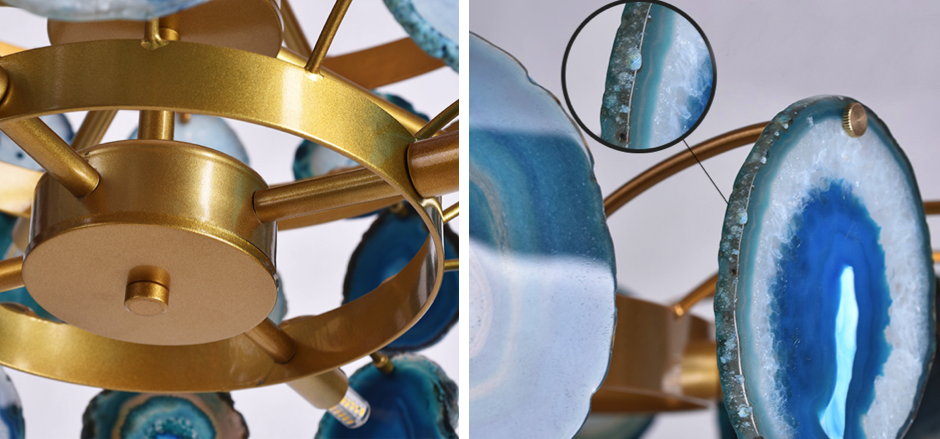 Люстра Agate Burst Chandelier 3 Round blue