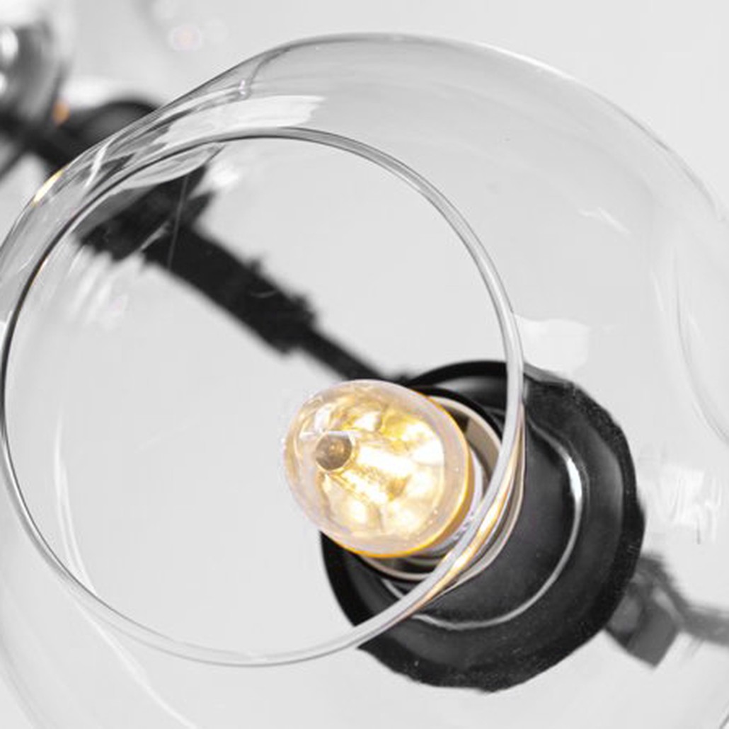 Люстра Сrumpled Glass Bubble Chandelier Black 3 плафона