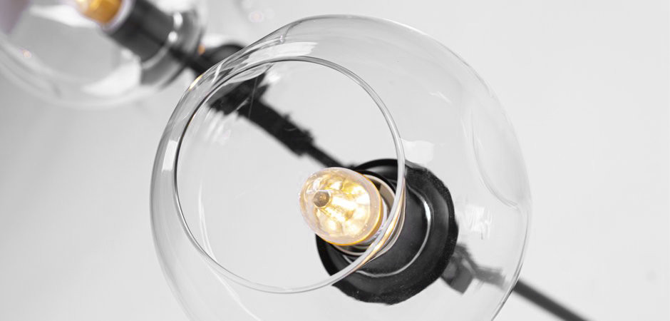 Люстра Сrumpled Glass Bubble Chandelier Black 3 плафона