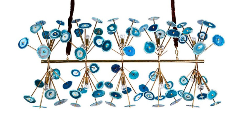 Люстра Agate Burst Chandelier Blue Line