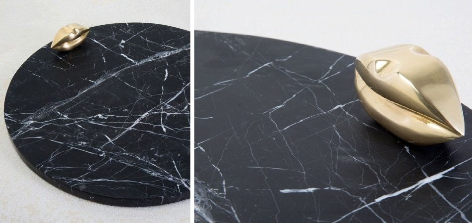 Поднос ACOLYTE ENTERTAINING PLATTER MARBLE & BRONZE