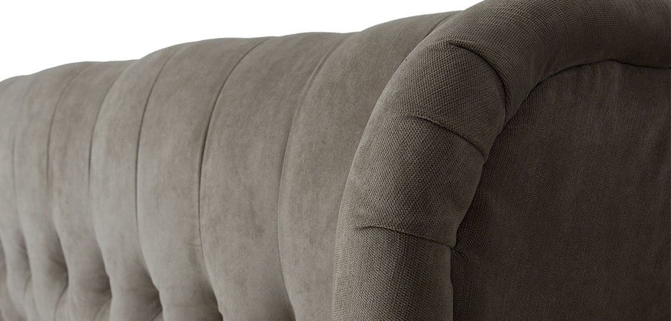 Кровать двуспальная с изголовьем бежевая Button