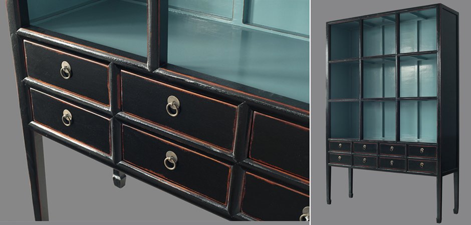 Стеллаж Сhinoise black and blue