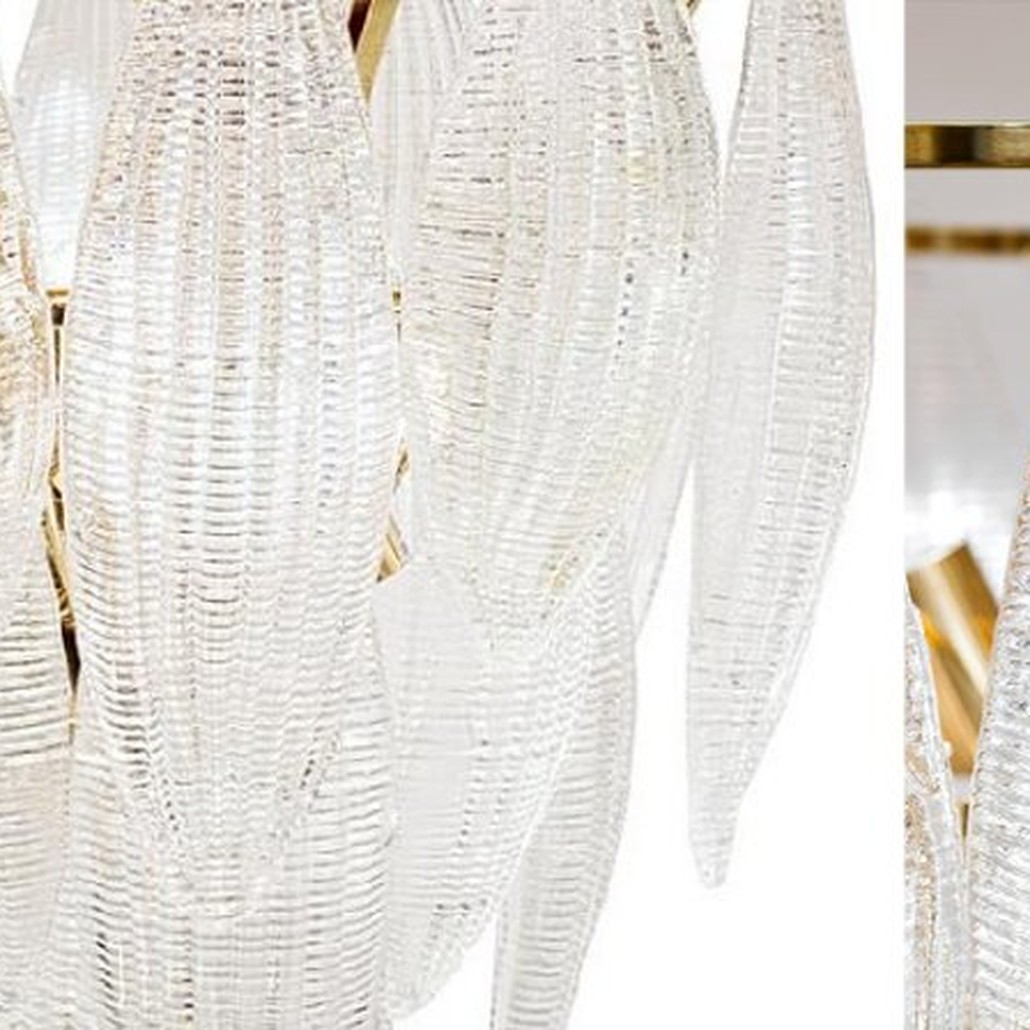 Textured glass Chandelier