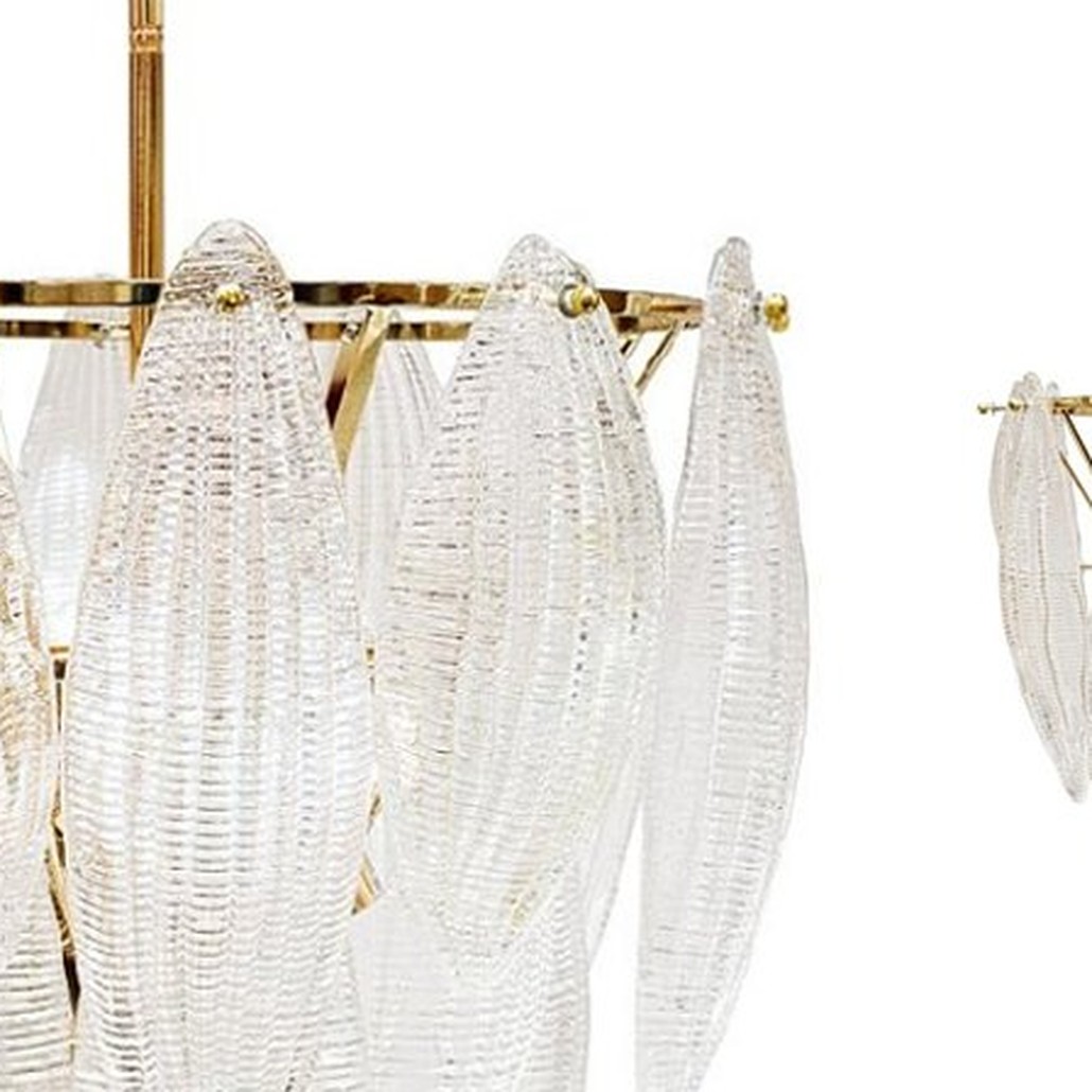 Textured glass Chandelier