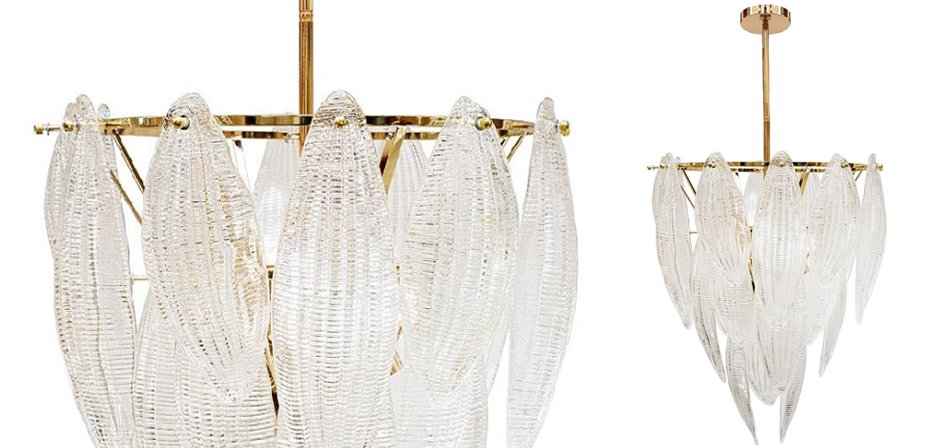 Textured glass Chandelier