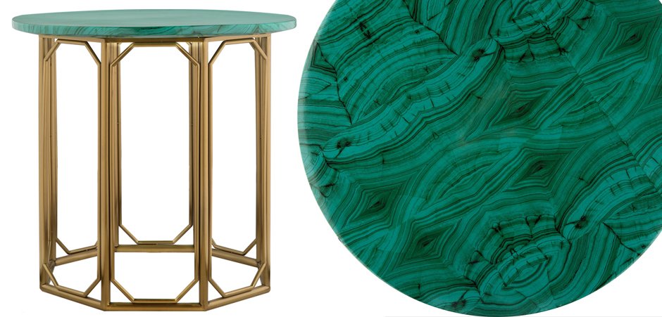 Malachite Modern Side Tables