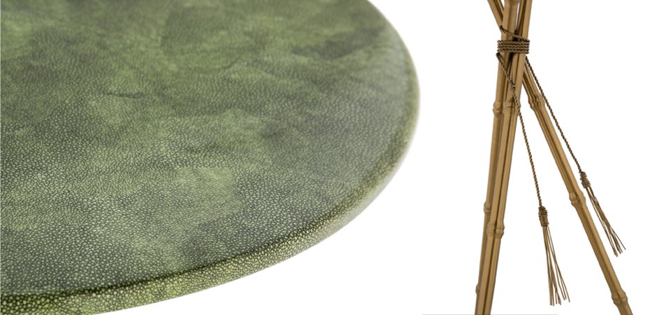 Green Stingray Skin Side Tables