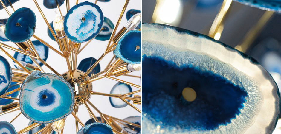Люстра BRANQUINHO CHANDELIER AGATE blue
