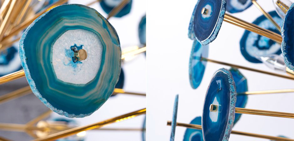 Люстра BRANQUINHO CHANDELIER AGATE blue