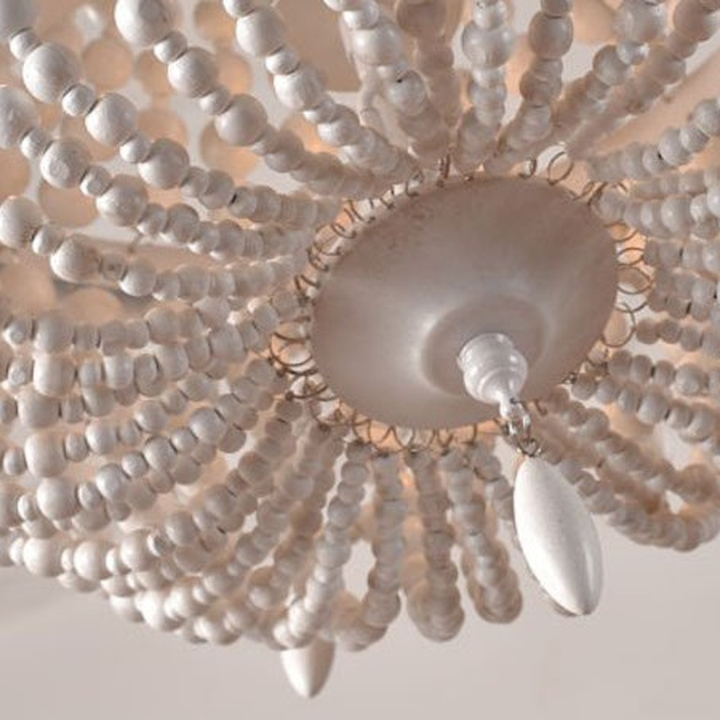Люстра Anselme White Wood Large Chandelier