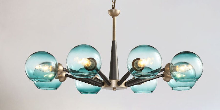 Люстра Thalia chandelier Blue glass
