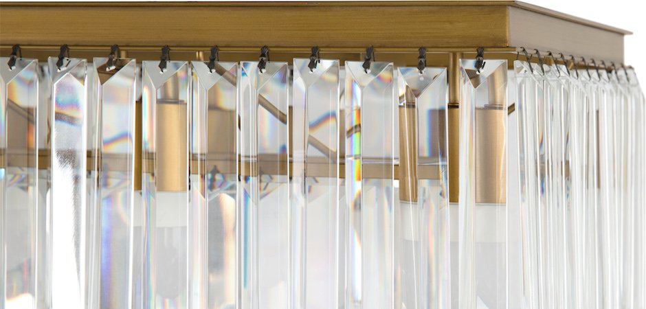 Люстра Odeon Clear Gold Square Chandelier