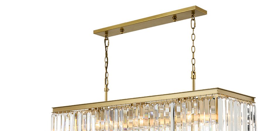 Люстра Odeon Clear Gold Square Chandelier