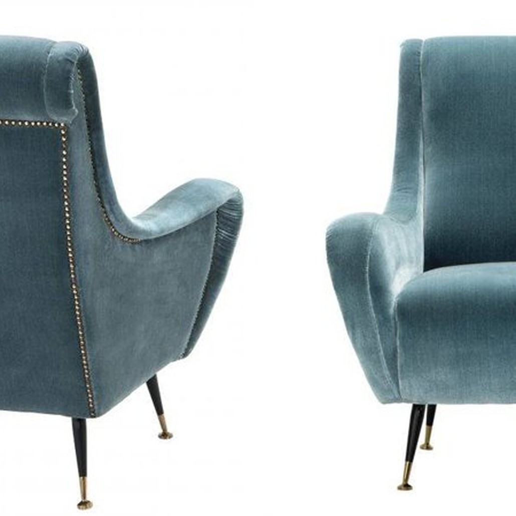 Кресло для гостиной Giardino Chair turquoise бирюзовый вельвет