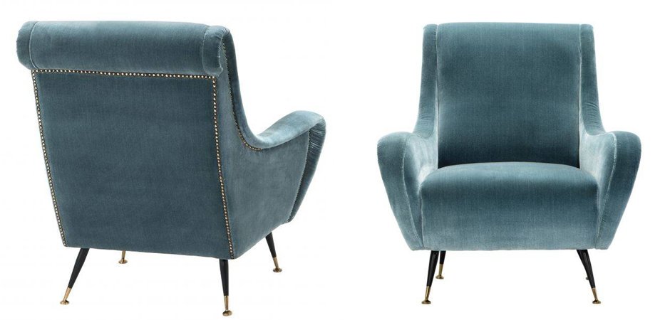 Кресло для гостиной Giardino Chair turquoise бирюзовый вельвет