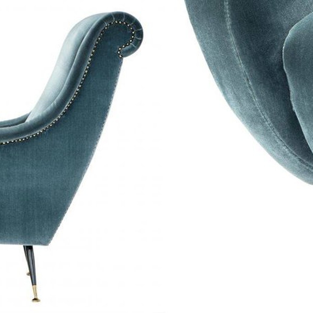 Кресло для гостиной Giardino Chair turquoise бирюзовый вельвет