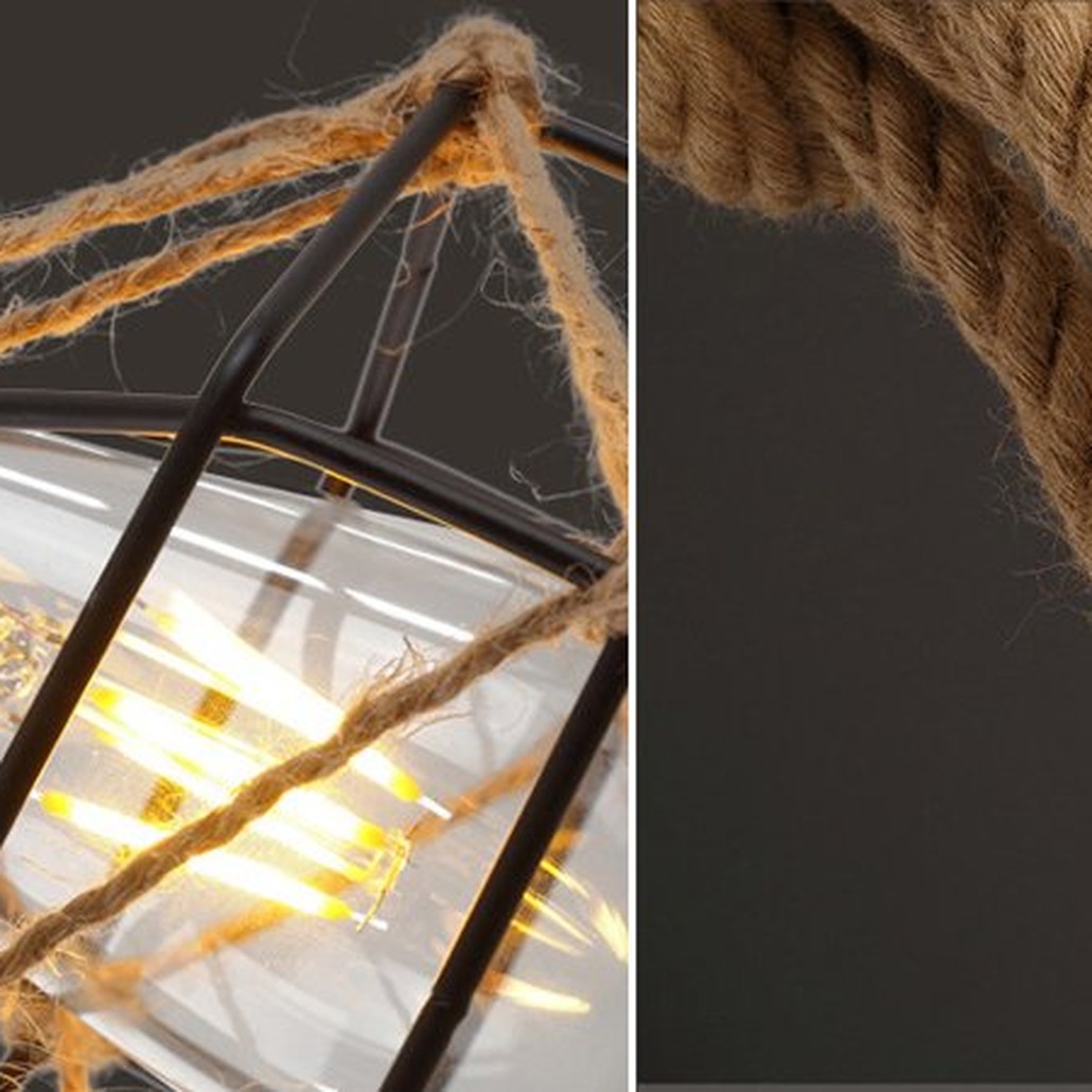 Подвесной светильник LOFT ROPE CHANDELIER CAGE Mono