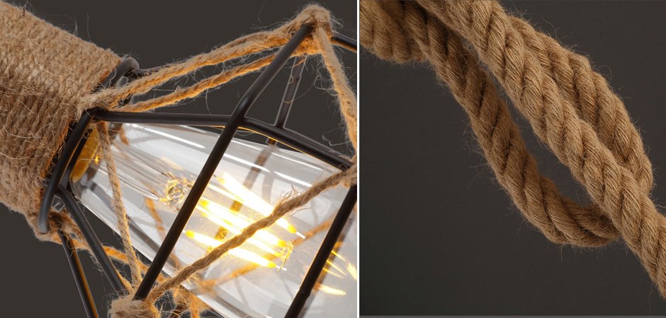 Подвесной светильник LOFT ROPE CHANDELIER CAGE Mono