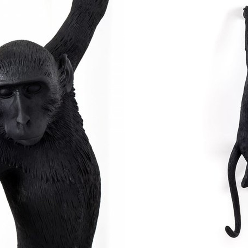 БРА SELETTI MONKEY LAMP HANGING VERSION Black