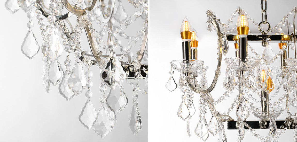 Люстра 19TH C. ROCOCO IRON & CLEAR CRYSTAL Rectangular