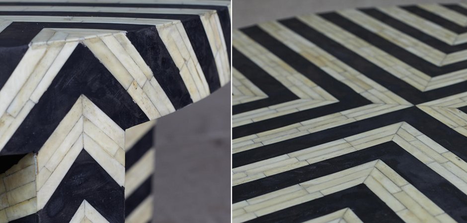 Кофейный стол Inlaid Bone Zigzag