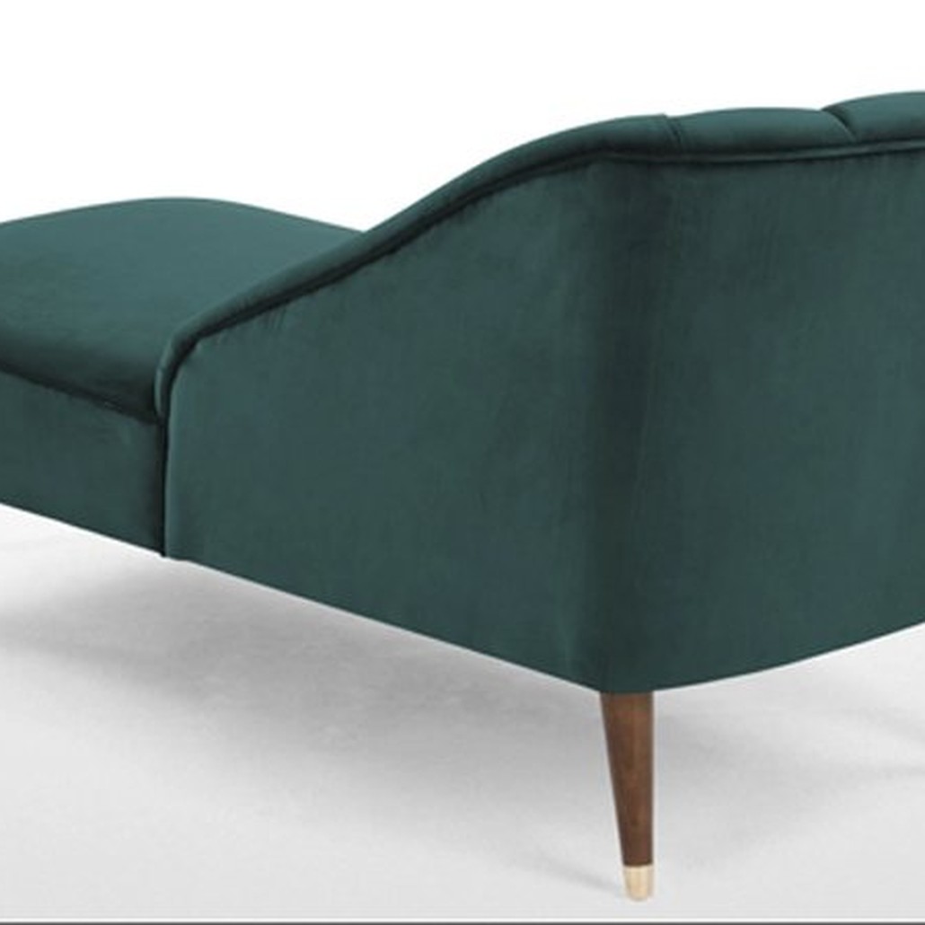 Кушетка Chaise Longue, Peacock Blue Velvet