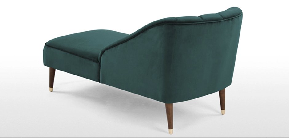 Кушетка Chaise Longue, Peacock Blue Velvet