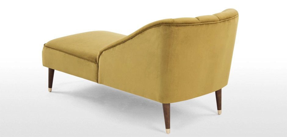 Кушетка Chaise Longue, Antique Gold Velvet