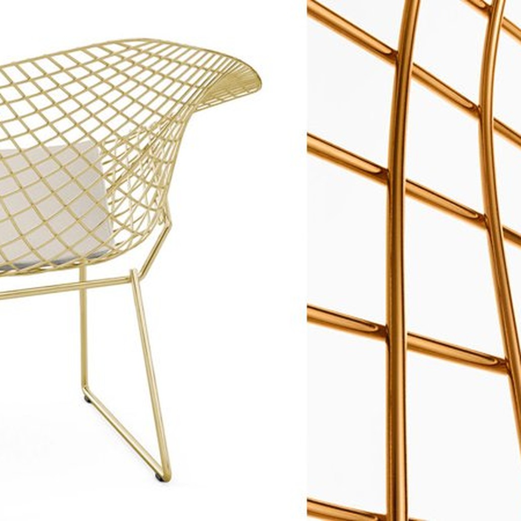 Кресло Bertoia Diamond Chair Gold