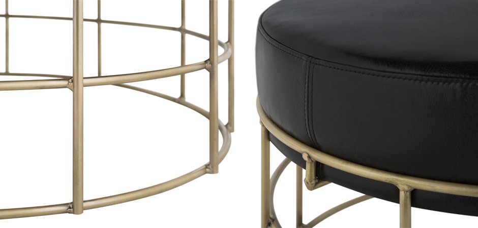 Пуф Cage Rods Gold 80