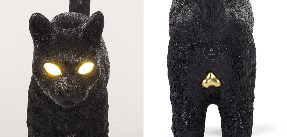 Лампа Seletti Jobby The Cat Black