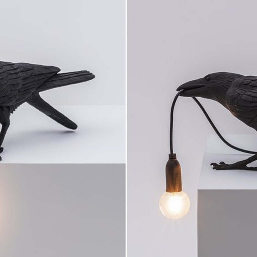 Настольная лампа Seletti Bird Lamp Black Playing